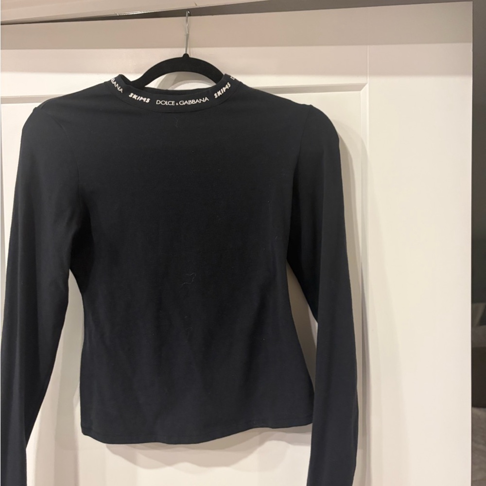 Skims Dolce & Gabbana Black Long Sleeve Top